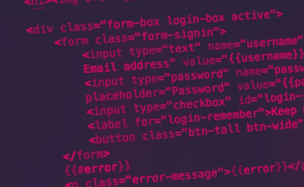 Código fonte representando a tecnologia e sua relação com o Serviço de Manutenção de Sites